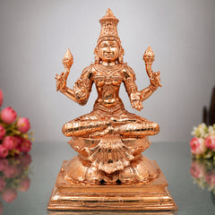 Bronze Mahalakshmi Idol Sri Lakshmi Devi Murti, Laxmi Ji, Kamala Narayani Sridevi Pooja Vastu Home Decor Temple Statue 43cm, Gold, 17 Inch, 1 Piece