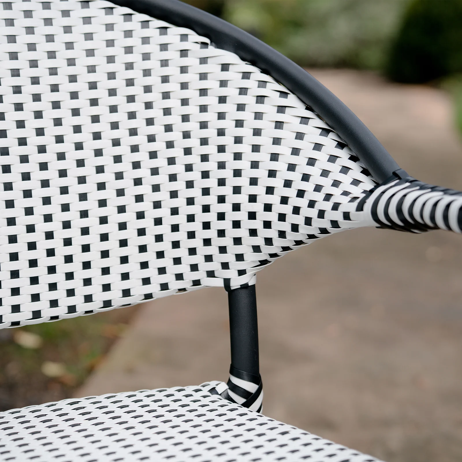 Shore Outdoor Patio Seating Set 2 Chairs and 1 Table Set (Black + White)