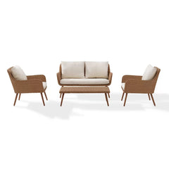 Violeta Outdoor Sofa Set 2 Seater, 2 Single seater and 1 Center Table (Brown)