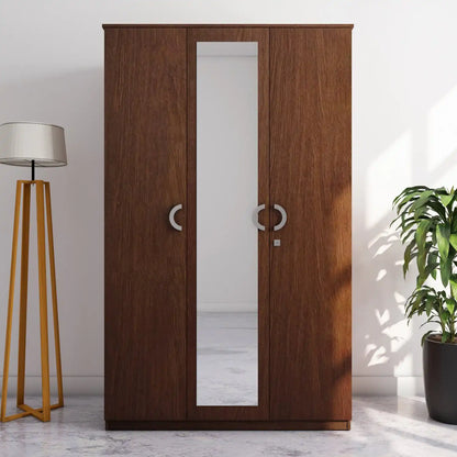 Nilkamal Massif 3 Door Wardrobe with Mirror (Legno Oak)