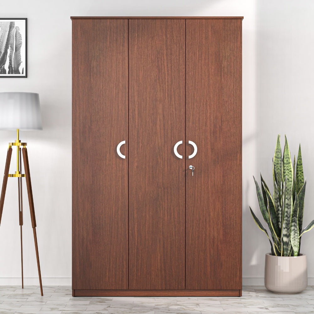 Nilkamal Massif 3 Door Wardrobe (Urban Walnut)