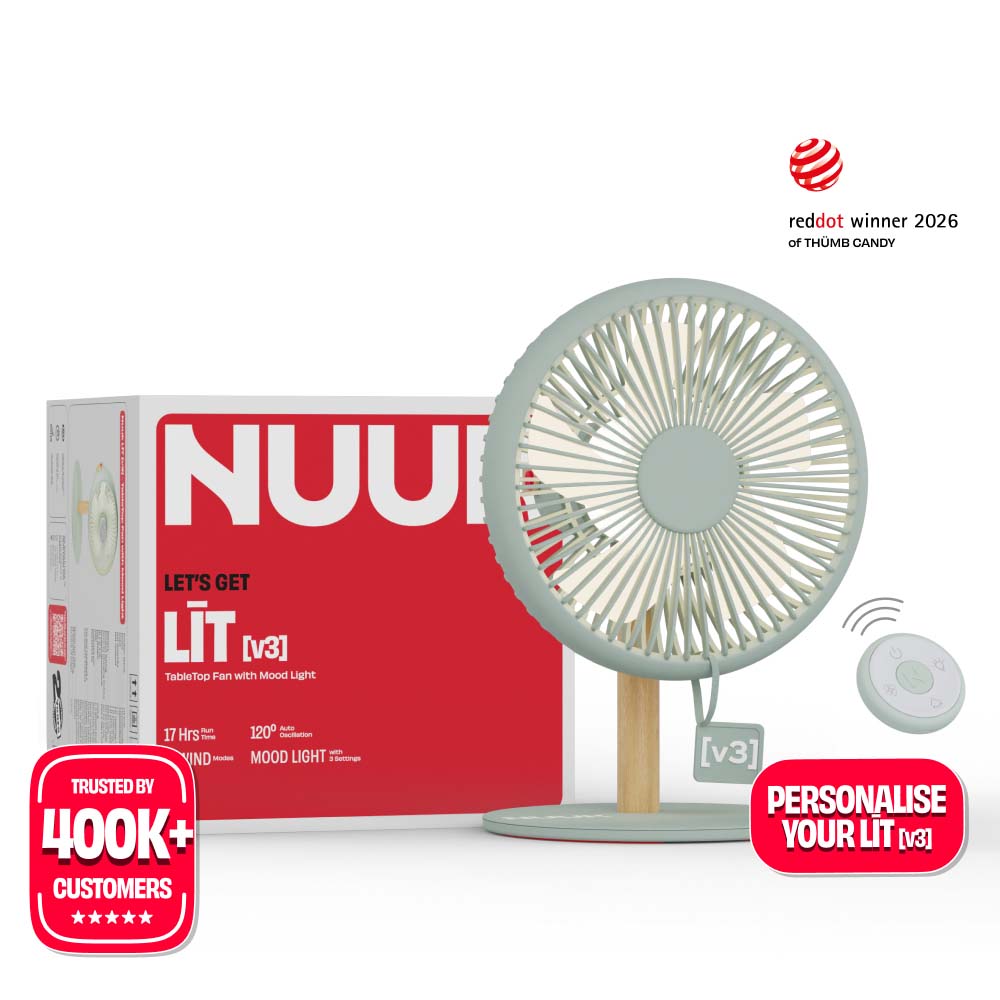 All-day Wireless Rechargeable Table Fan with Mood Light and Magnetic Remote | LĪT [v3]