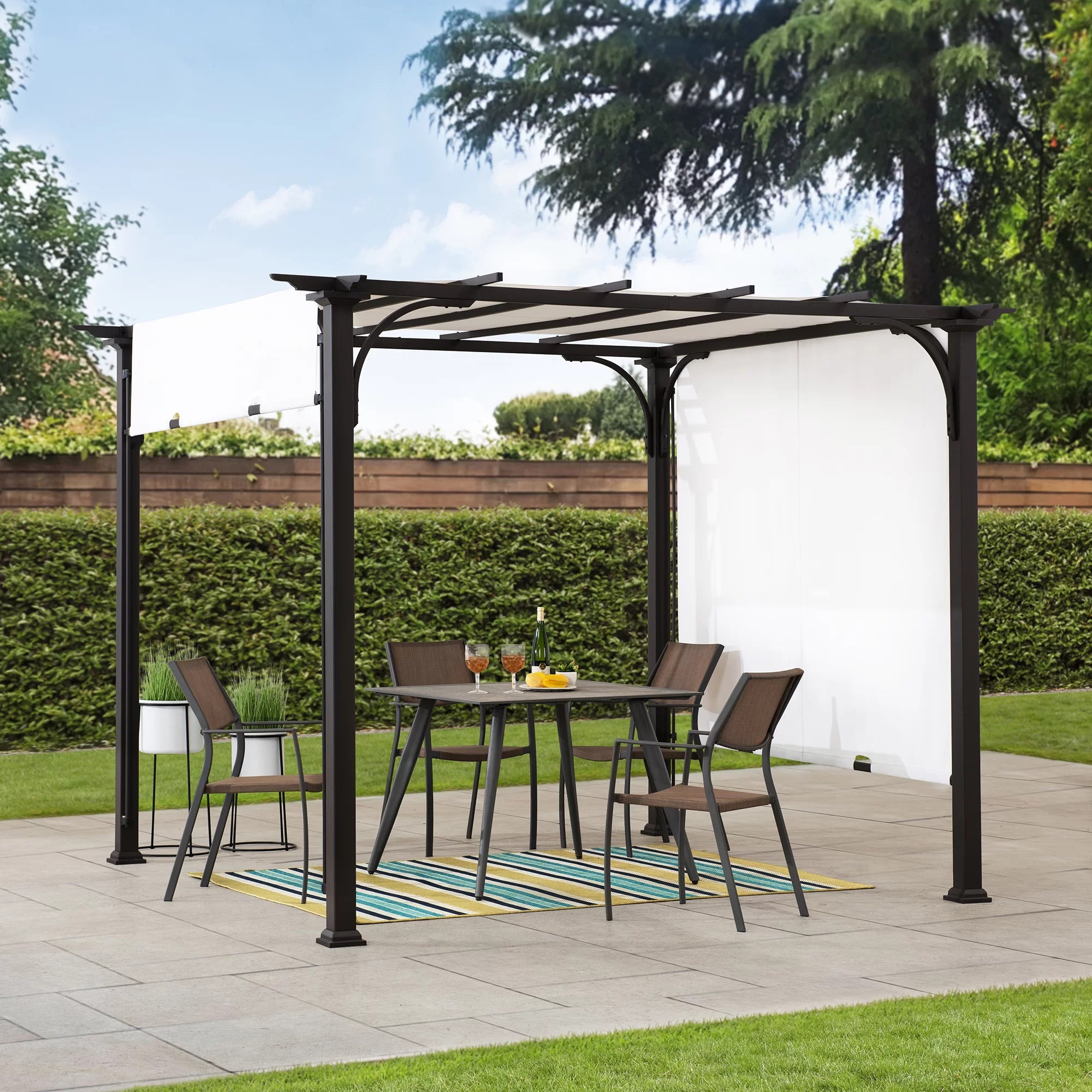 Briana Outdoor Pergola For Garden,Terrace (Black)