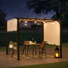 Briana Outdoor Pergola For Garden,Terrace (Black)