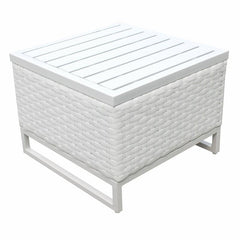 Vitale Outdoor Sofa Set 2 Single seater and 1 Center Table (White + Light Blue)