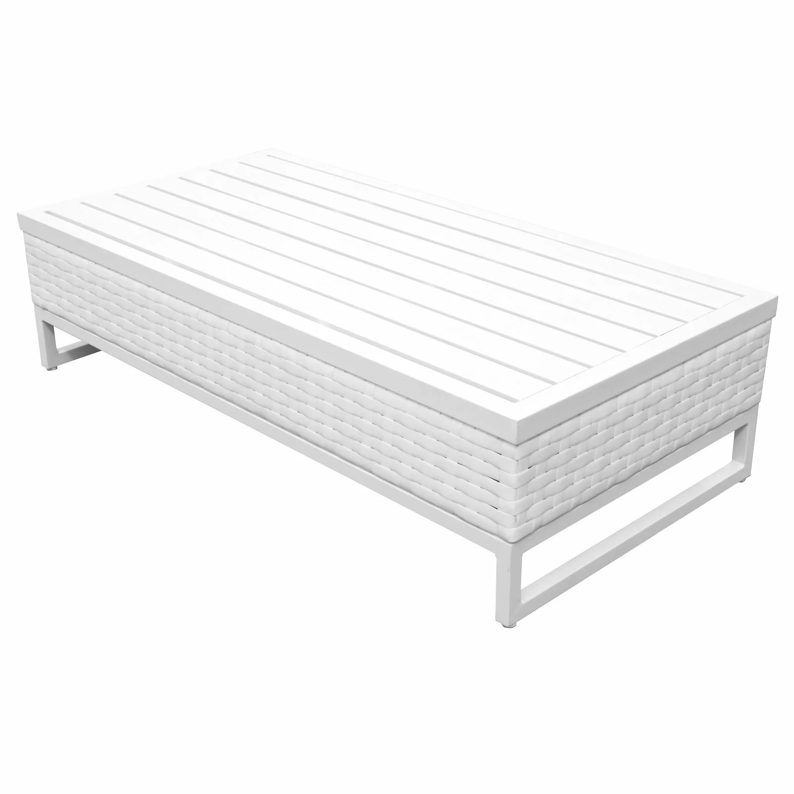 Angerona Outdoor Sofa Set 7 Seater, 2 Single seater and 1 Center Table, 1 Side Table With 2 Ottoman Set (White)