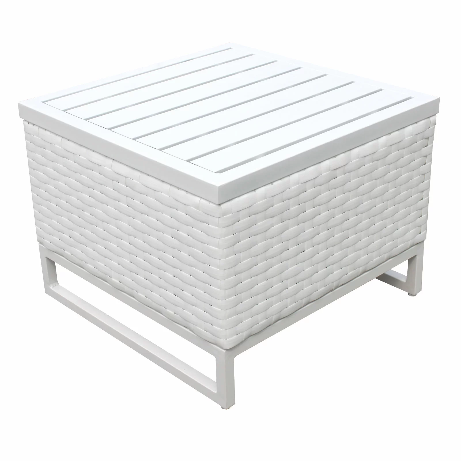 Angerona Outdoor Sofa Set 7 Seater, 2 Single seater and 1 Center Table, 1 Side Table With 2 Ottoman Set (White)