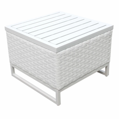 Angerona Outdoor Sofa Set 7 Seater, 2 Single seater and 1 Center Table, 1 Side Table With 2 Ottoman Set (White)