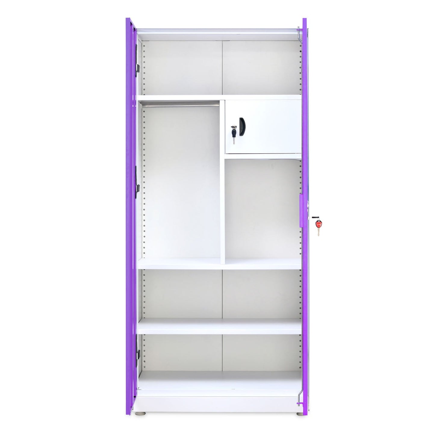 Nilkamal Mercury 2 Door Steel Wardrobe (Voilet / White)