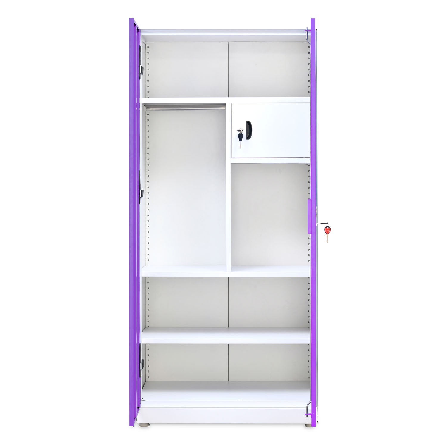 Nilkamal Mercury 2 Door Steel Wardrobe (Voilet / White)