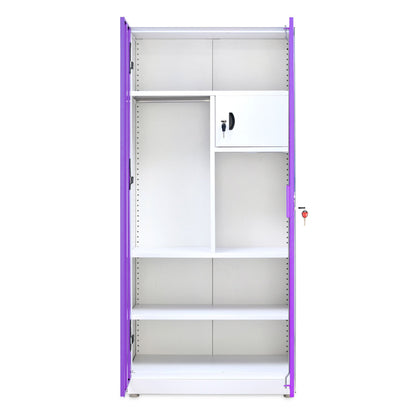 Nilkamal Mercury 2 Door Steel Wardrobe (Voilet / White)