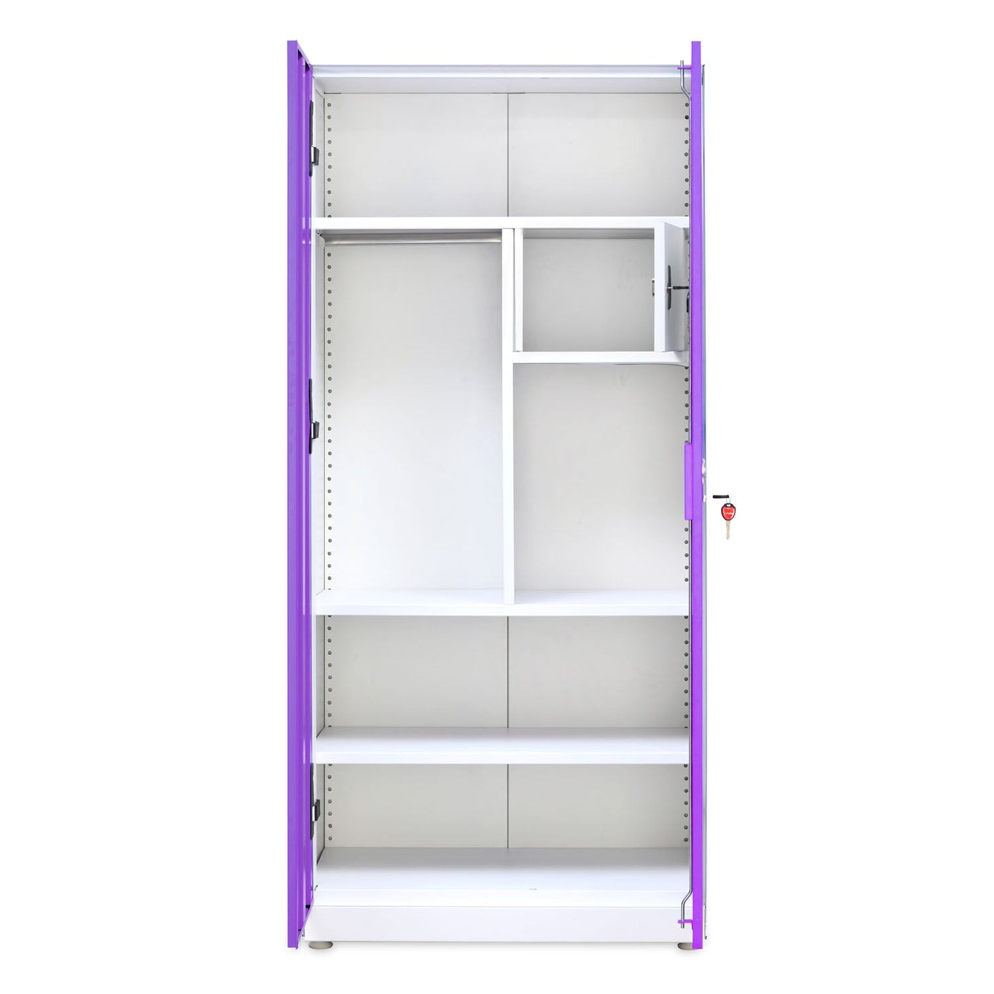 Nilkamal Mercury 2 Door Steel Wardrobe (Voilet / White)