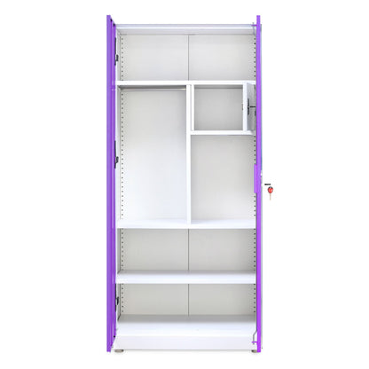 Nilkamal Mercury 2 Door Steel Wardrobe (Voilet / White)