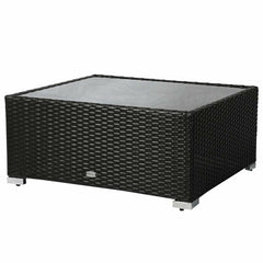 Castiglione Outdoor Patio Sofa Set 6 seater and 1 Center Table (Black)