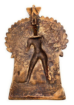 Brass Veerabhadreshwara Idol | Veerbhadra Swami Murti, Veerabhadra Mahadev Statue, South Indian Pooja Vigraha, Peetal Pratima for Home Temple & Decor, Gold, 11.5 Inch, 1 Piece