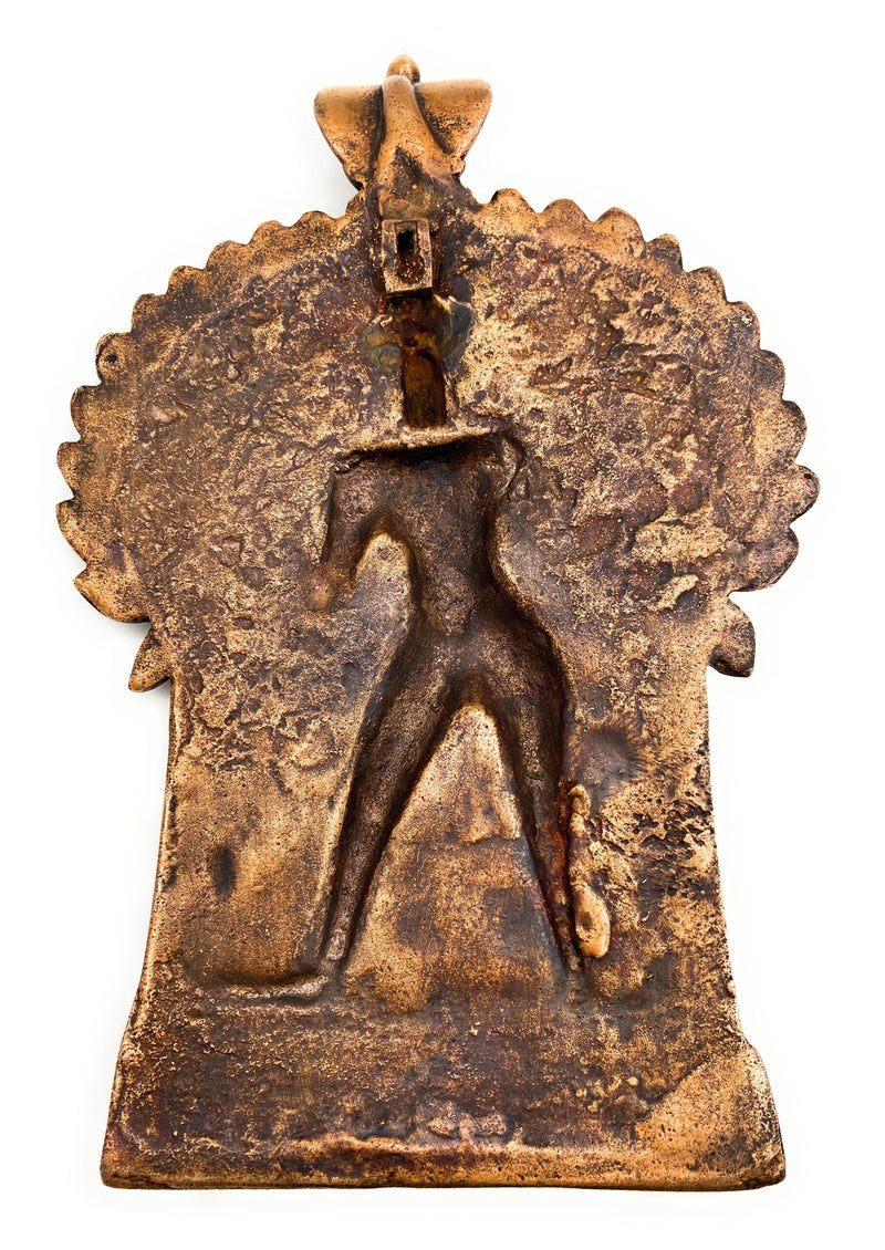 Brass Veerabhadreshwara Idol | Veerbhadra Swami Murti, Veerabhadra Mahadev Statue, South Indian Pooja Vigraha, Peetal Pratima for Home Temple & Decor, Gold, 11.5 Inch, 1 Piece