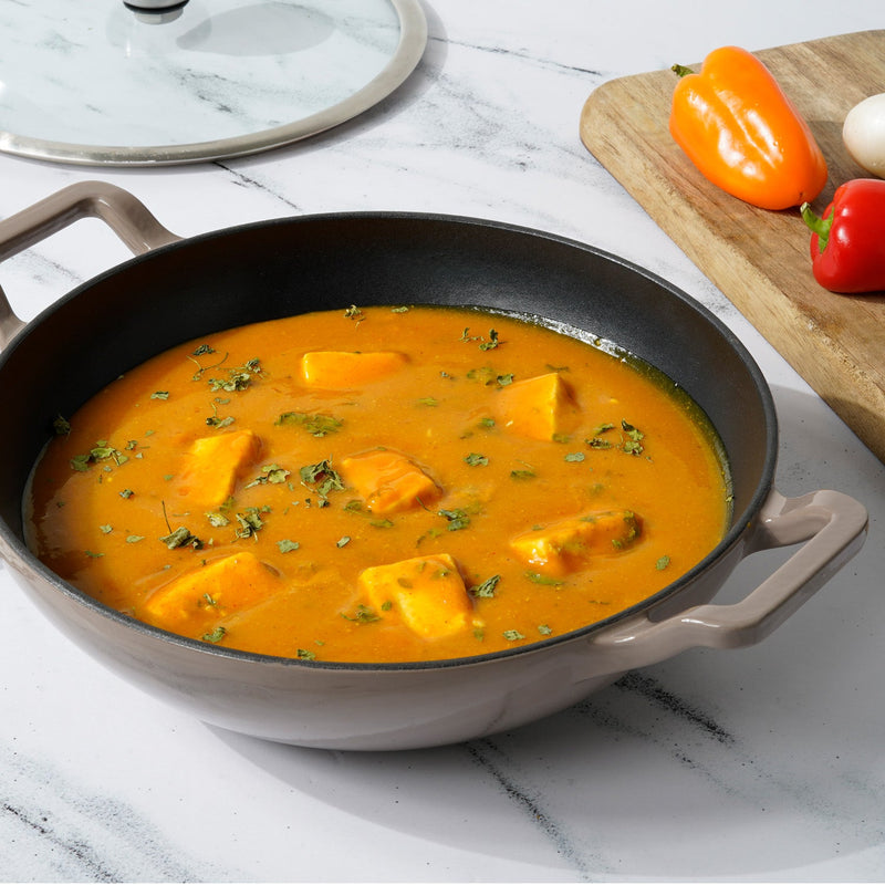 Meyer Enamel Cast Iron Kadai, 26cm, Grey