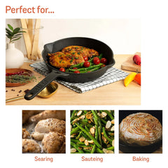 Meyer Pre-Seasoned Cast iron Frypan/Skillet single handle, 24cm