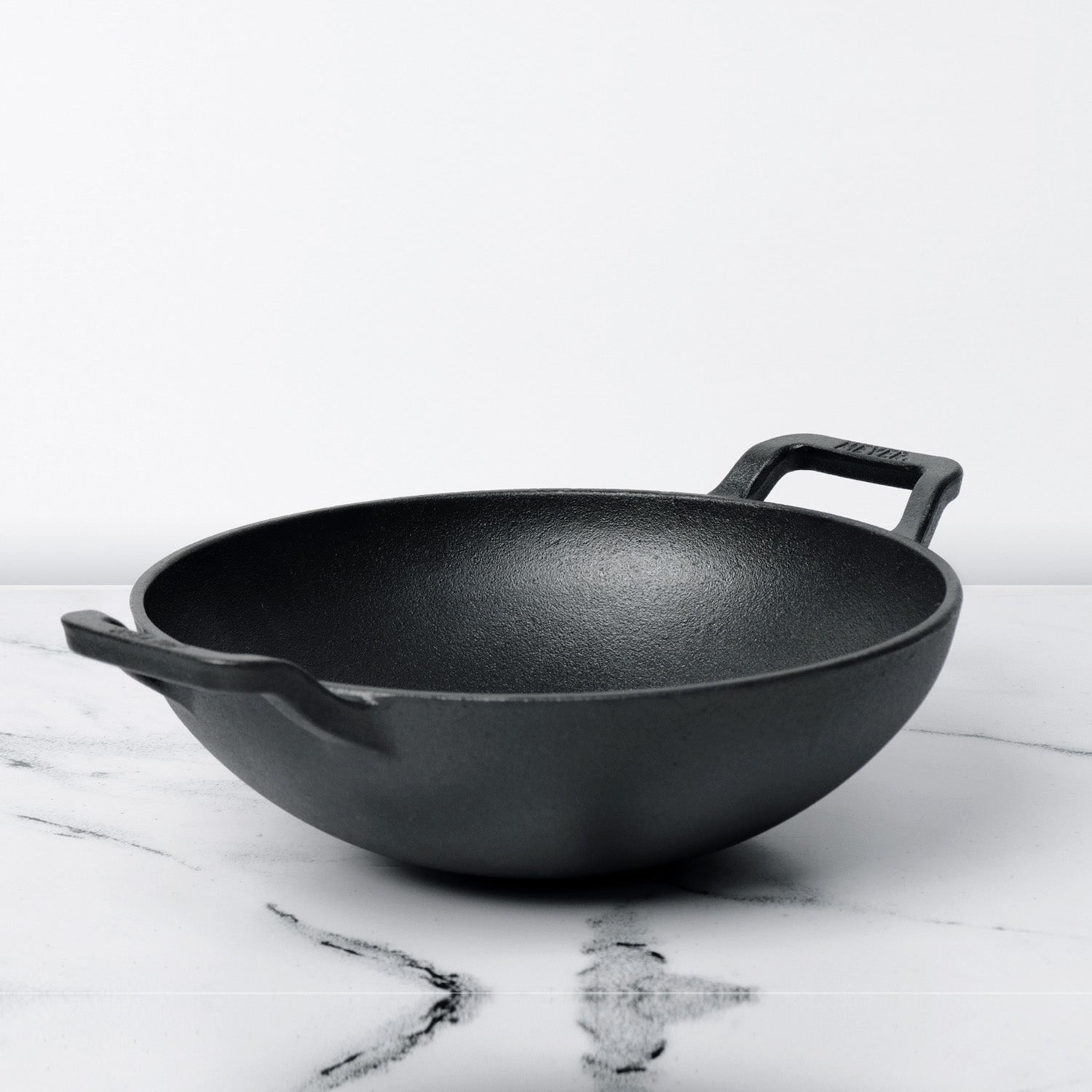 Meyer Pre Seasoned Cast Iron curved Kadai without Lid, 26cm
