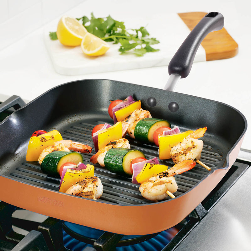 Meyer Non Stick Aluminium Grillpan 28cm, Orange