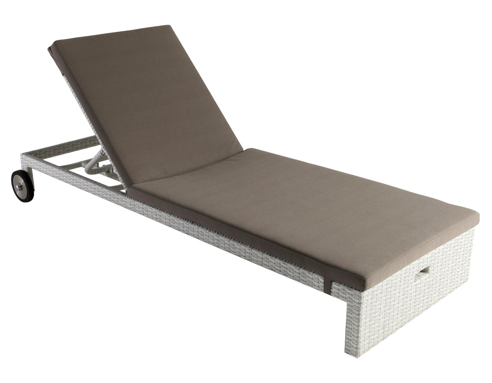 Spire Outdoor Swimming Poolside Lounger (White)