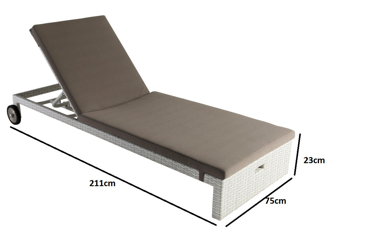 Spire Outdoor Swimming Poolside Lounger (White)