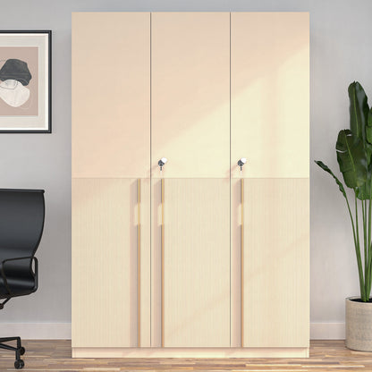 Nilkamal Mirage Engineered Wood 3 Door Wardrobe (Ivory)