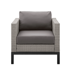 Modolo Outdoor Garden Balcony Sofa Set 2 Seater, 2 Single seater and Ottoman Set (Grey)