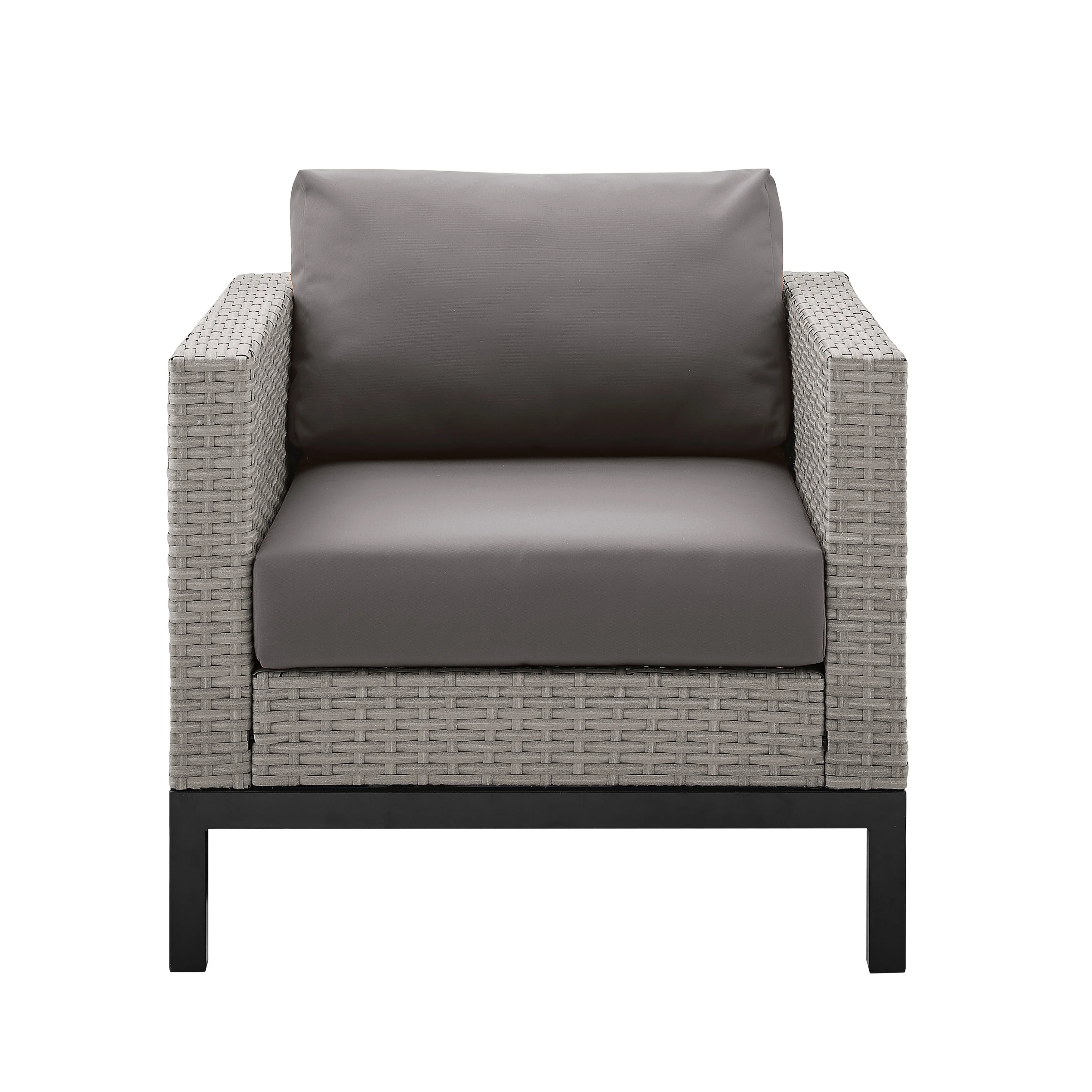 Modolo Outdoor Garden Balcony Sofa Set 2 Seater, 2 Single seater and Ottoman Set (Grey)