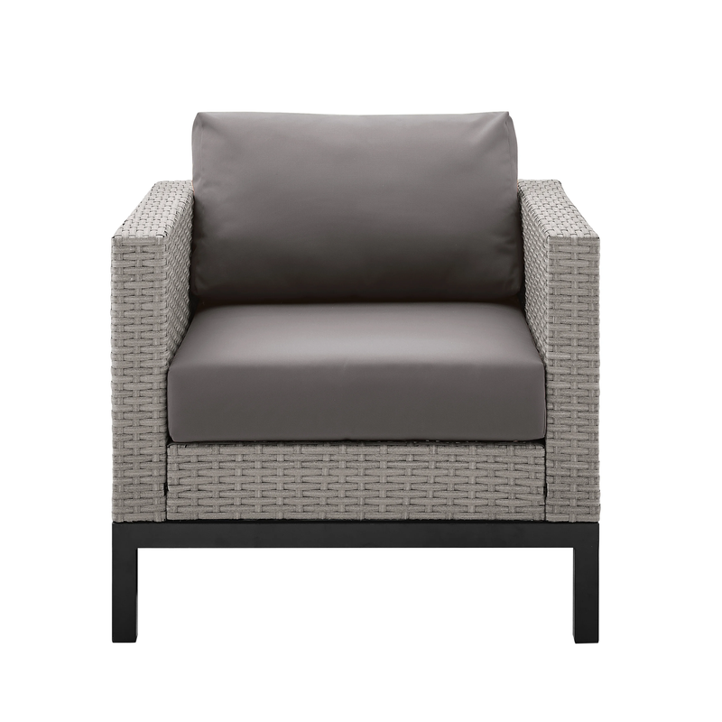 Modolo Outdoor Garden Balcony Sofa Set 2 Seater, 2 Single seater and Ottoman Set (Grey)