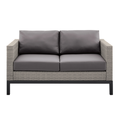 Modolo Outdoor Garden Balcony Sofa Set 2 Seater, 2 Single seater and Ottoman Set (Grey)