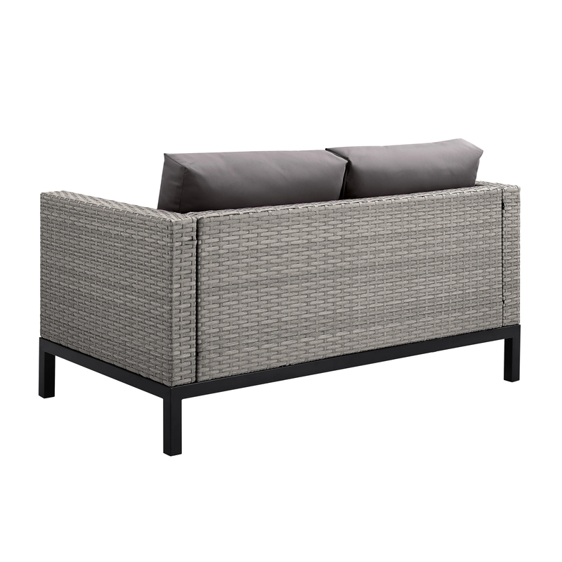 Modolo Outdoor Garden Balcony Sofa Set 2 Seater, 2 Single seater and Ottoman Set (Grey)