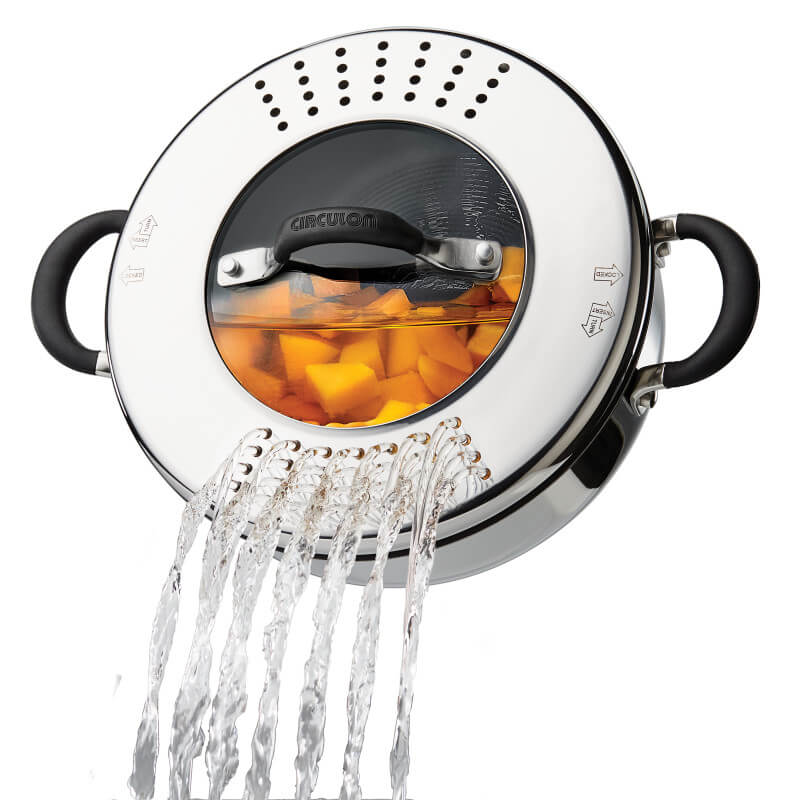 Circulon Momentum Non-Stick 24cm Casserole with Locking Straining Lid