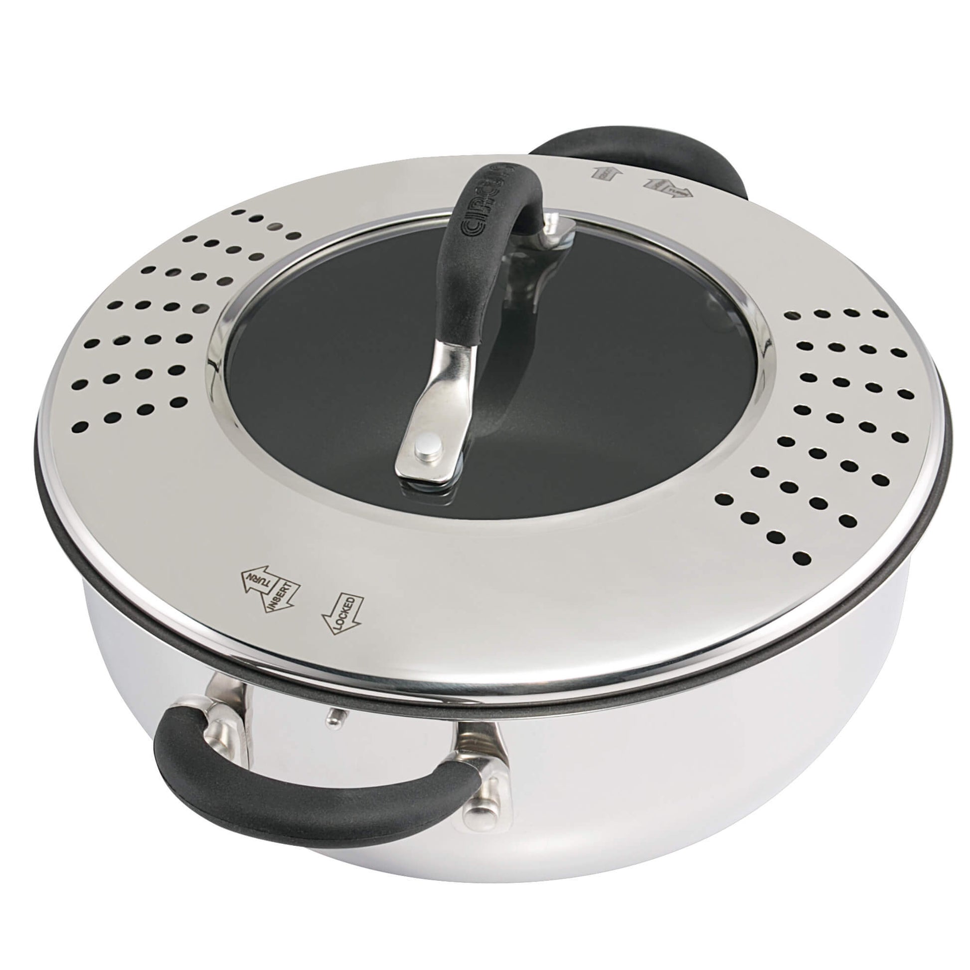Circulon Momentum Non-Stick 24cm Casserole with Locking Straining Lid