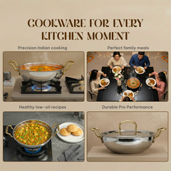 MontClaire Triply Stainless Steel Set of 2 - Kadai + Frypan