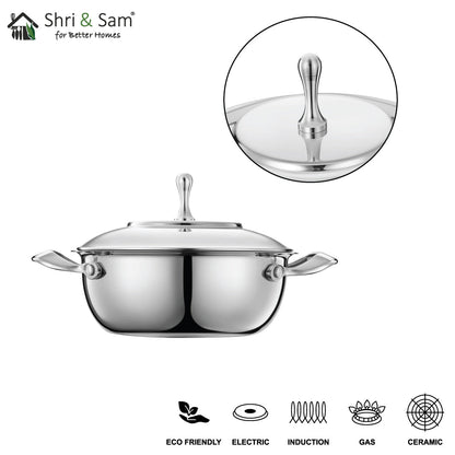Stainless Steel Multi Kadhai with Lid