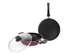New My Kitchen 2Pc Set,Burgundy(Fp 24Cm & Kd 24Cm With Lid) (Milton Procook)