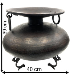 Brass Planter Bowl Peetal Pital Pittal Decorative Plant Pot, Handcrafted Large Indoor Outdoor Brass Flower Bowl, Brown, 15.5 Inch, 1 Piece