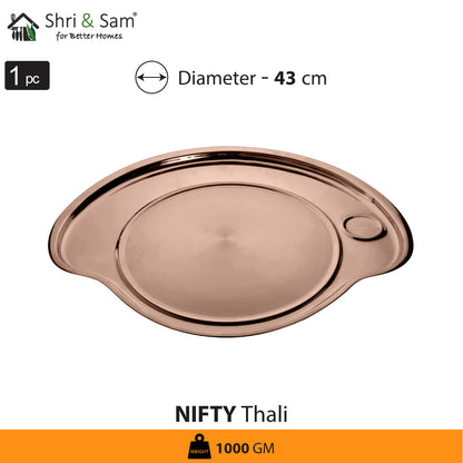 Stainless Steel Thali Set (1 Person) with Rose Gold PVD Coating Nifty