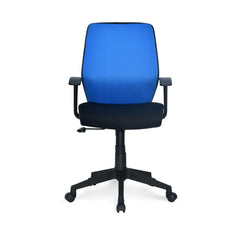 Nilkamal Nile Neo Low Back Upholstered Office Chair with Push Back Mechanism (Blue)