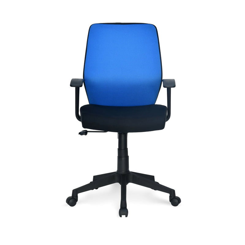 Nilkamal Nile Neo Low Back Upholstered Office Chair with Push Back Mechanism (Blue)