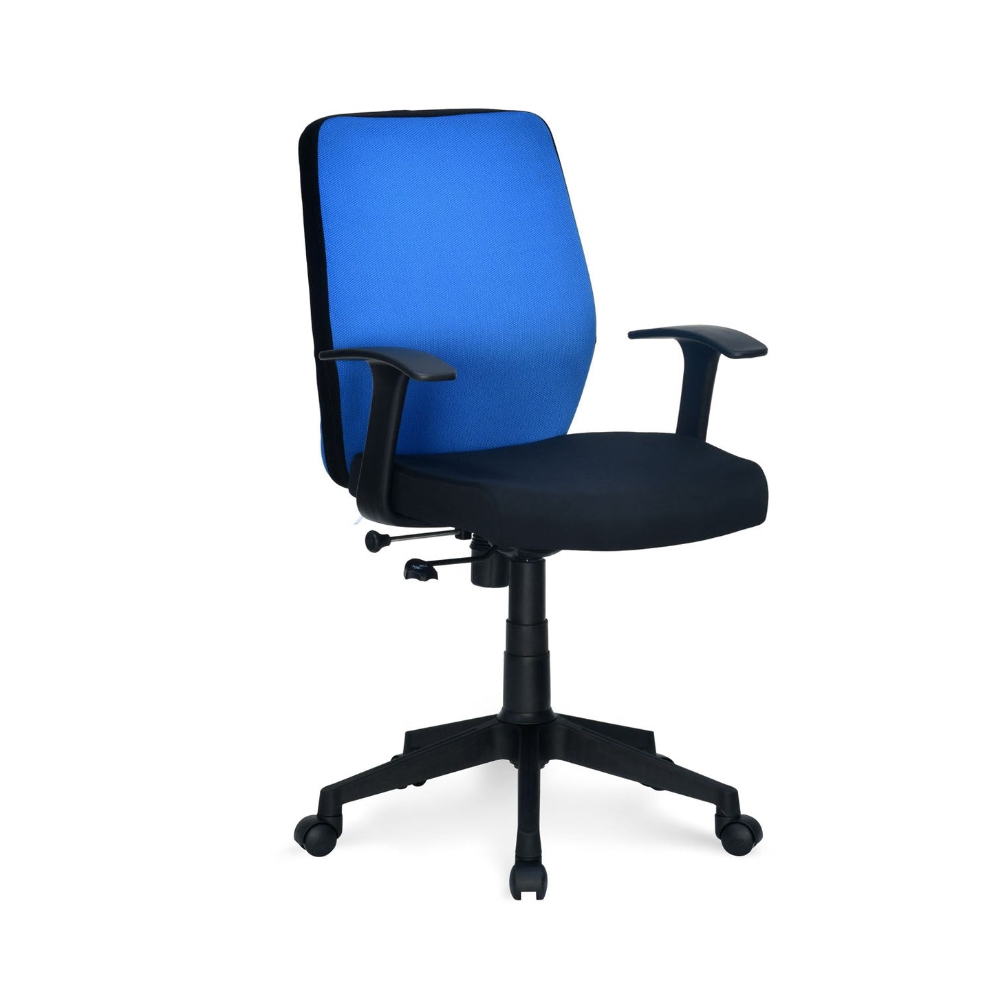 Nilkamal Nile Neo Low Back Upholstered Office Chair with Push Back Mechanism (Blue)