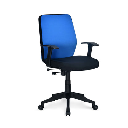Nilkamal Nile Neo Low Back Upholstered Office Chair with Push Back Mechanism (Blue)