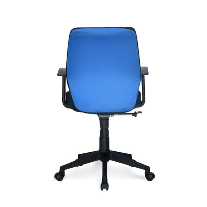 Nilkamal Nile Neo Low Back Upholstered Office Chair with Push Back Mechanism (Blue)