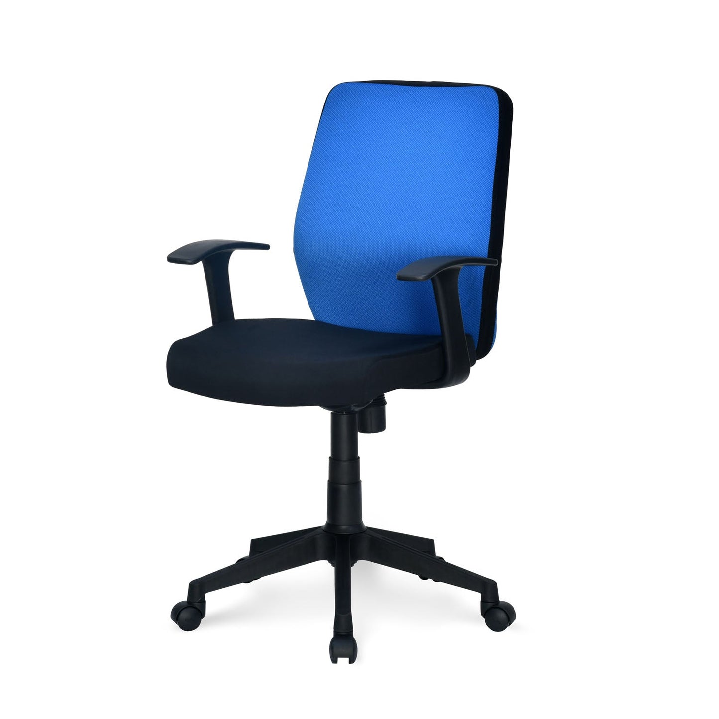 Nilkamal Nile Neo Low Back Upholstered Office Chair with Push Back Mechanism (Blue)