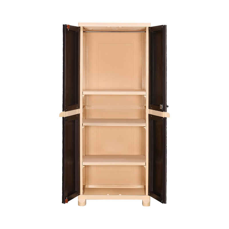 Nilkamal Freedom Big 6 (FB6) Plastic Storage Cabinet (Weather Brown /  Biscuit)