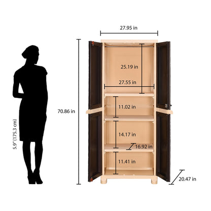 Nilkamal Freedom Big 6 (FB6) Plastic Storage Cabinet (Weather Brown /  Biscuit)