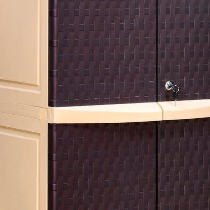 Nilkamal Freedom Big 6 (FB6) Plastic Storage Cabinet (Weather Brown /  Biscuit)