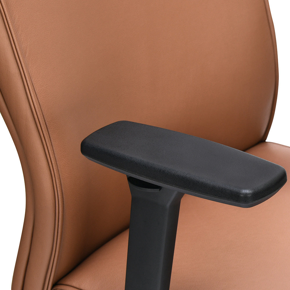 Nilkamal Command Mid Back Leather Office Chair (Tan)