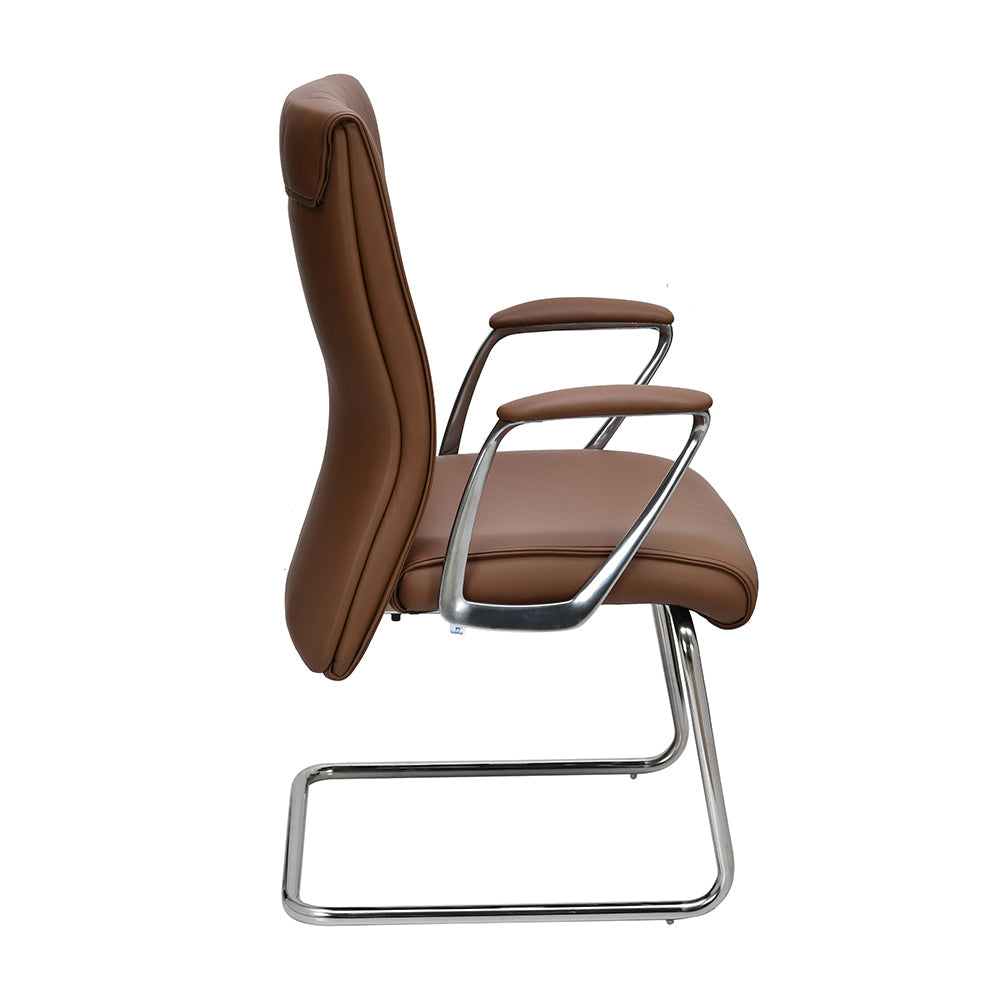 Nilkamal Command Mid Back Leather Visitor Chair (Tan)